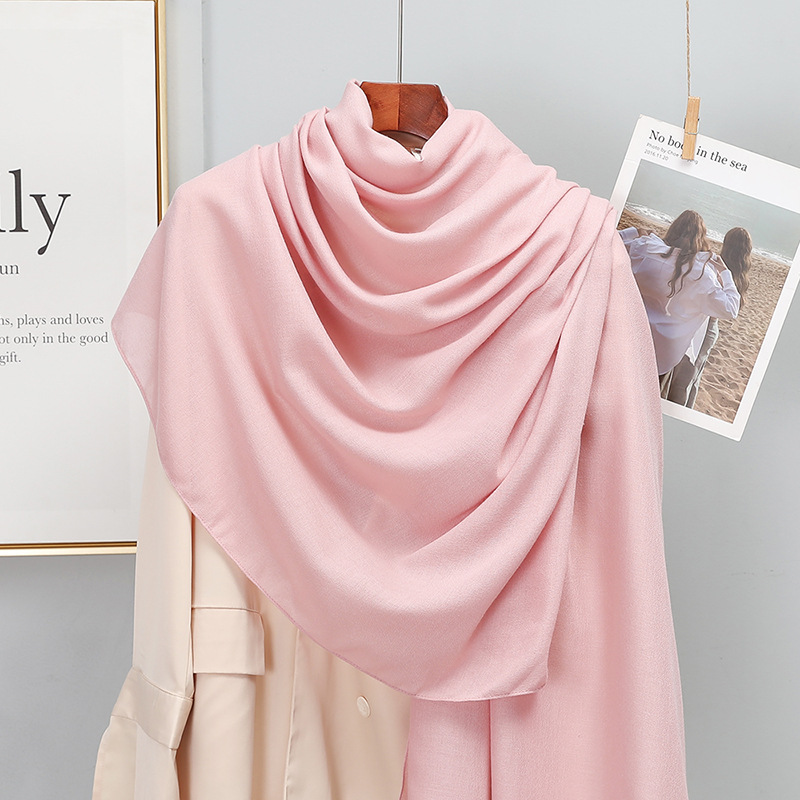 Écharpe en coton uni pour femmes, écharpe chaude d'hiver en lin avec pompon, Pashmina, Hijab, châles pour dames, Bandana féminin, nouveau