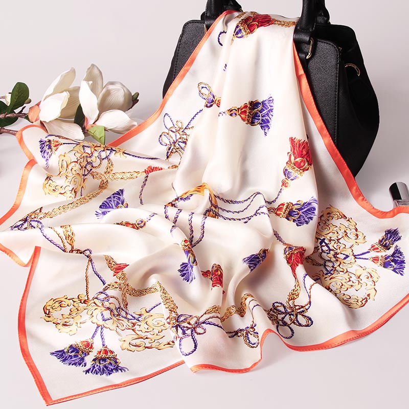 Foulard en soie 100% naturelle pour femmes, carré, foulard de tête, Bandana,femme foulard en soie,