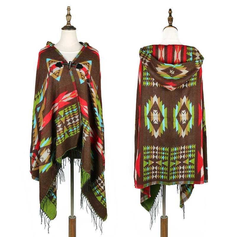 Châle Bohème Multifonction Ethnique, Écharpe Tribale à Franges, Sweats à Capuche, Cardigans Rayés, Couvertures, Cape, Châle, Glands, Poncho, Manteau