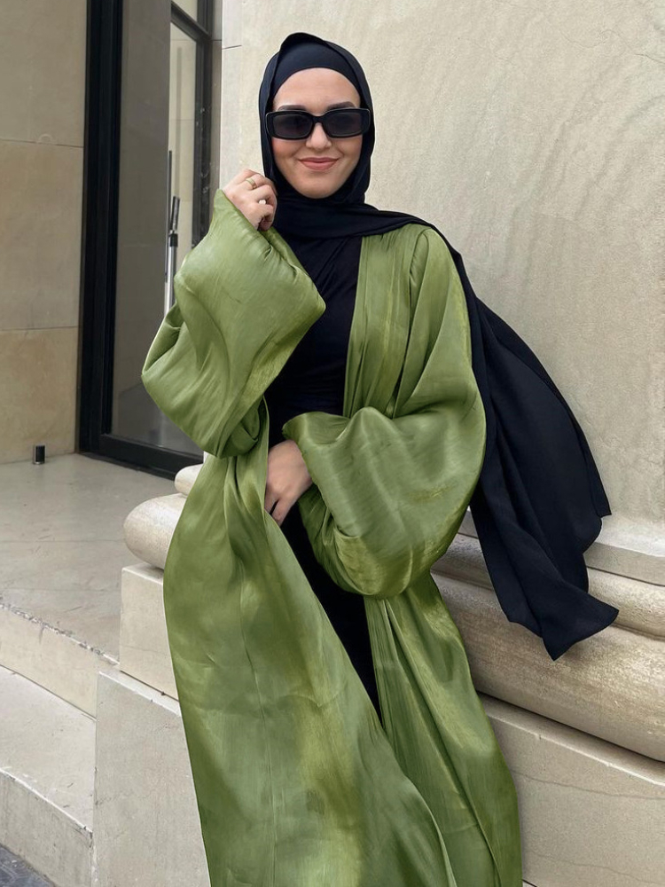 Abayas à manches bouffantes pour femmes musulmanes, robe musulmane Eid, caftan marocain Ramadan, Islam Cardigan, kimono arabe de Dubaï, robe longue modeste