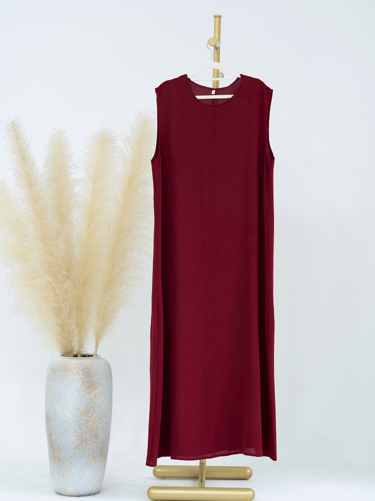 Abaya-Robe longue pour femmes musulmanes, sous-vêtement solide, sous-vêtement intérieur, simple, ramadan, caftan, arabe, éducatif