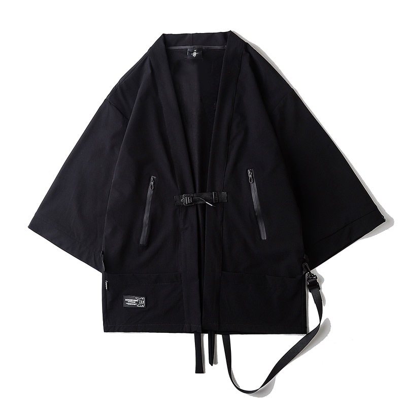 Kimono Hip Hop Punk Techwear pour hommes, chemises surdimensionnées, Style japonais, Harajuku, chemise Cargo décontractée, cape, 2023