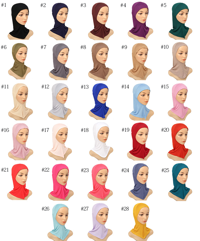 Sous-écharpe capuchon intérieur os Bonnet Hijab Turban Modal extensible couverture complète cou femmes musulmanes Ninja chapeau foulard enveloppement islamique Amira