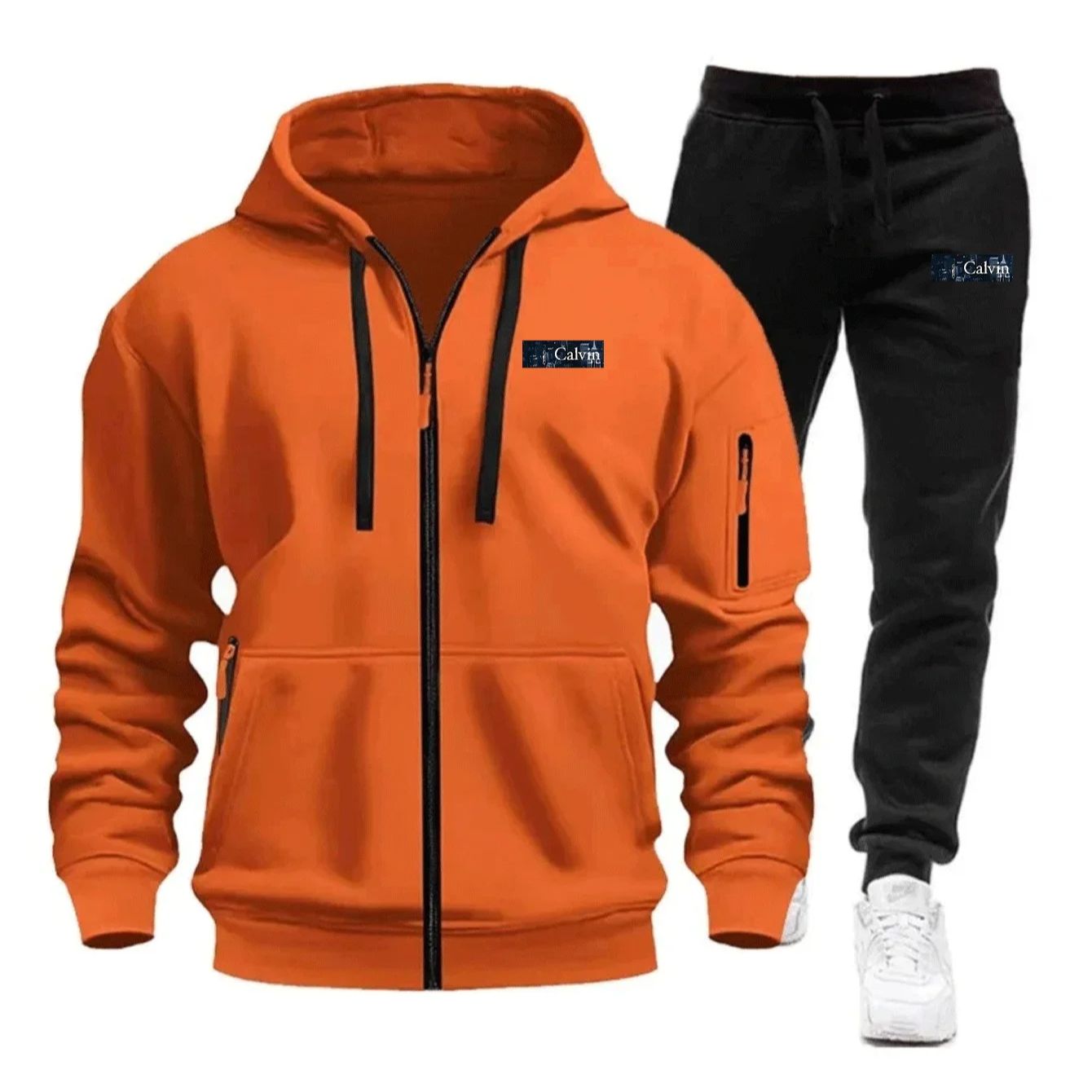 Vêtements de sport pour hommes 2026 pour l'automne et l'hiver avec poches zippées, incluant des pulls décontractés et des ensembles de jogging