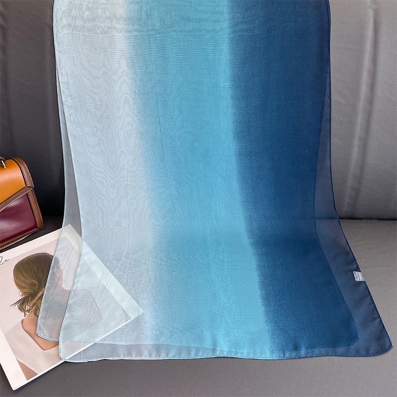 50*160CM mode femmes en mousseline de soie dégradé écharpe châle de luxe élégant dame polyvalent Protection solaire décorer foulards foulard