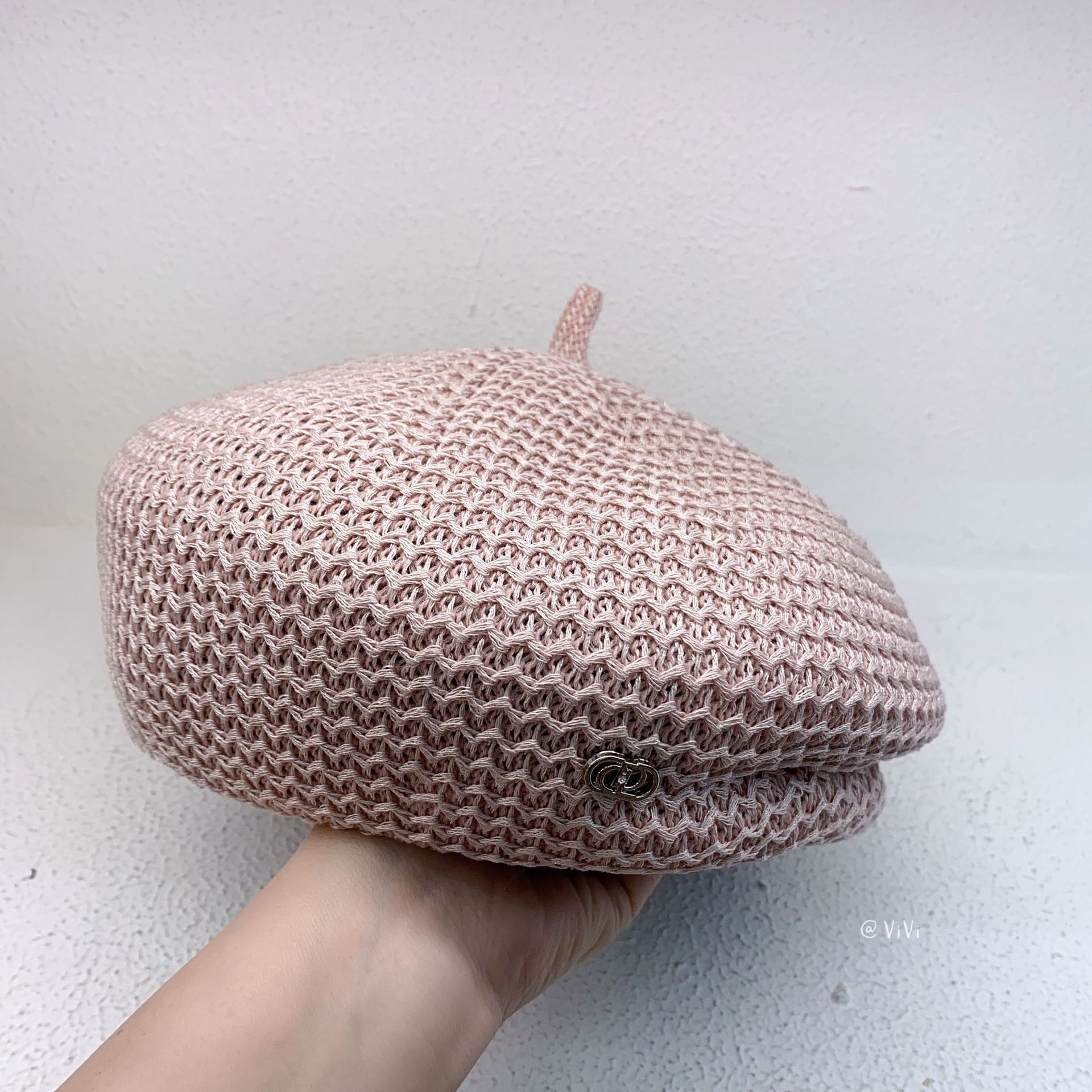 Béret en Crochet pour femmes, chapeau de soleil doux et souple, béret Chic découpé, bonnet en tricot, béret de peintre français