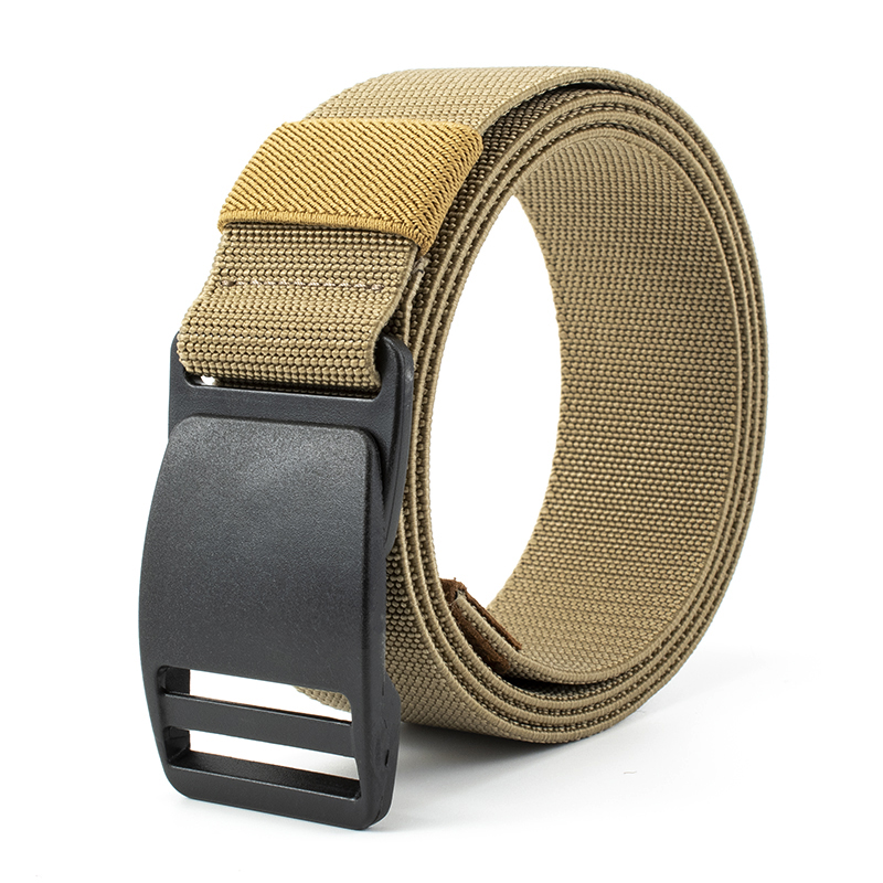Ceinture militaire en toile de nylon pour hommes et femmes, ceinture DulWaist, 1.5 po, plastique strucmetal, sans élastique, pantalon, jeans, noir