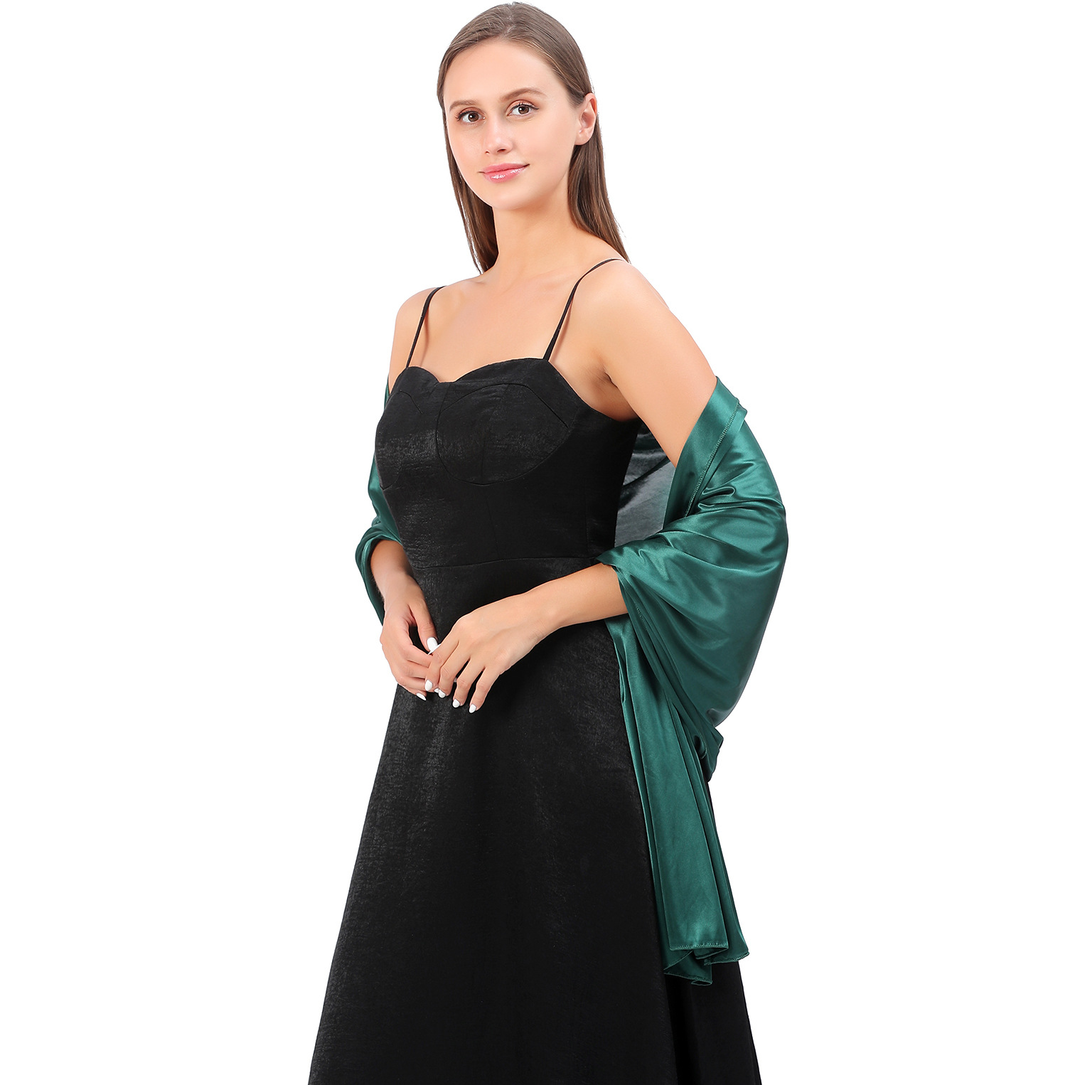 Robe de Soirée Élégante et Soyeuse pour Femme, Châle de ixde Mariage, Demoiselle d'Honneur, Capes de Banquet