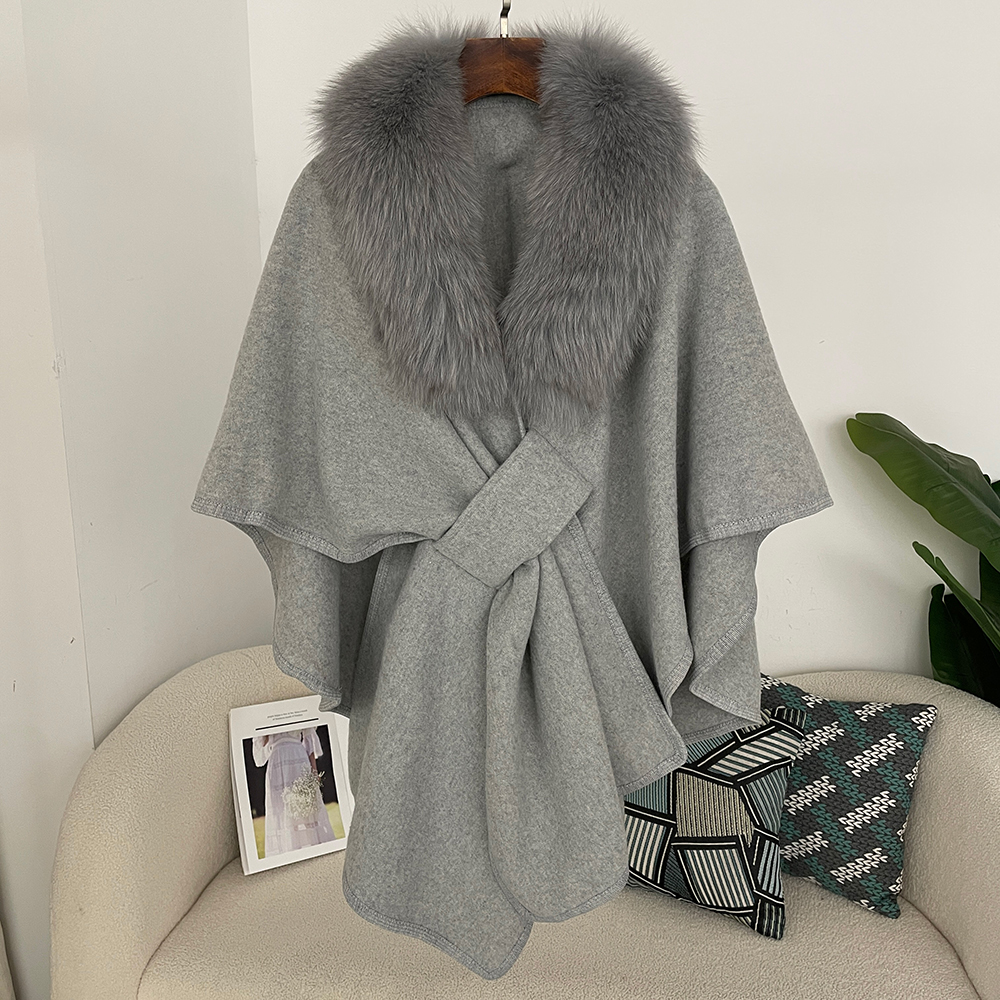 Printemps lanterne écharpe femme réel manteau de fourrure femmes Cape Poncho hiver chaud châle concepteur épaississement BPashmina Cape étole manteaux de fourrure