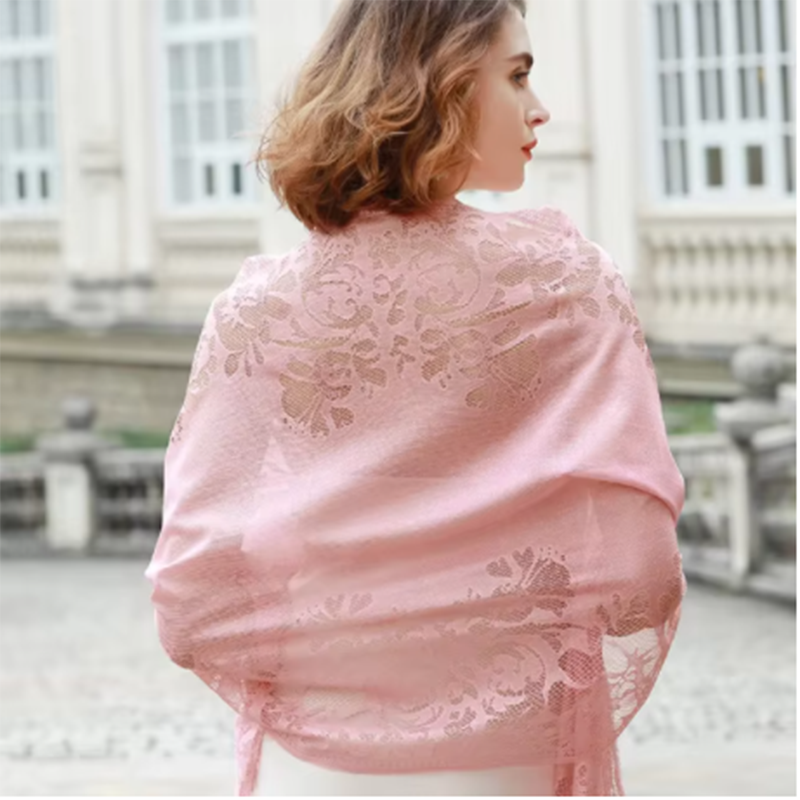 Écharpe en dentelle imprimée florale pour femme, châles à pampilles de mariage, longue écharpe de plage pour femme, bande ronde décontractée pour femme, 170x65cm, offre spéciale