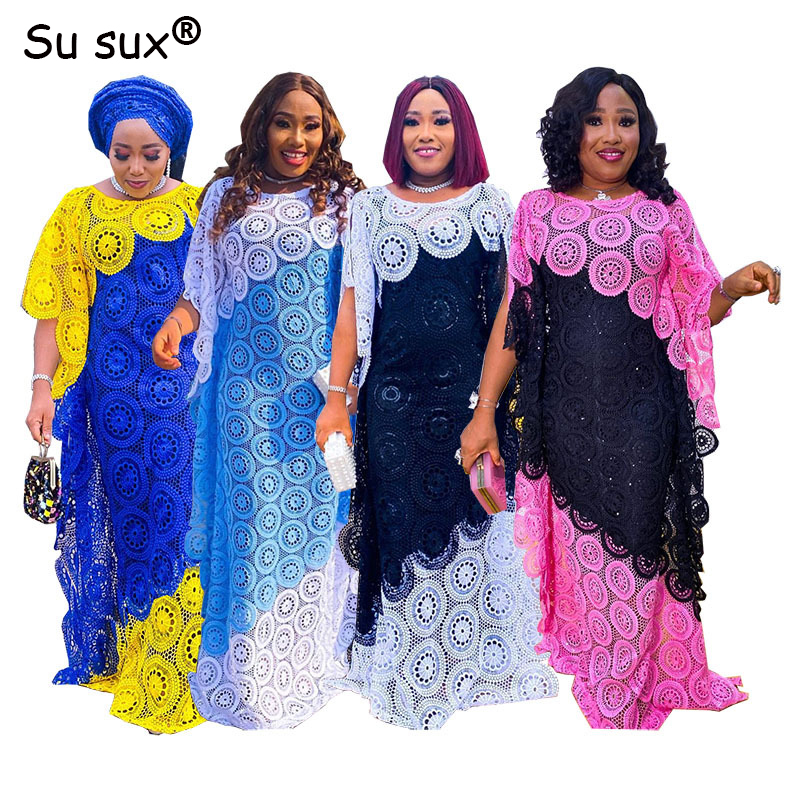 Robes africaines brodées en dentelle pour femmes 2025 – Grande taille, style Dashiki, vêtements africains, Abaya, Robe Africaine Femme