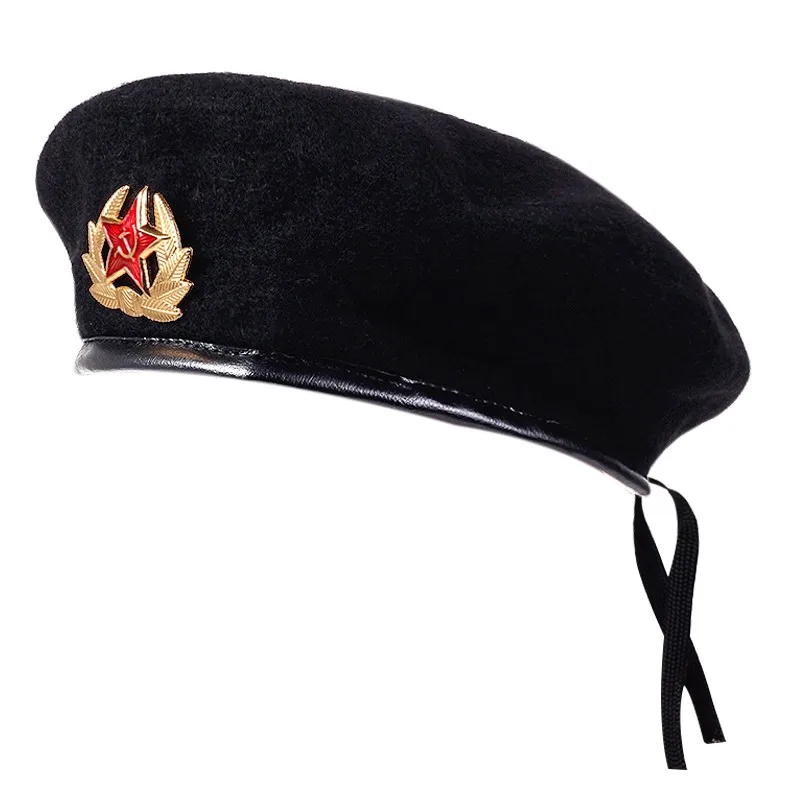 Chapeau d'hiver en laine chaud, chapeau octogonal, béret réglable à la mode, bonnet polyvalent unisexe, bérets de couleur unie