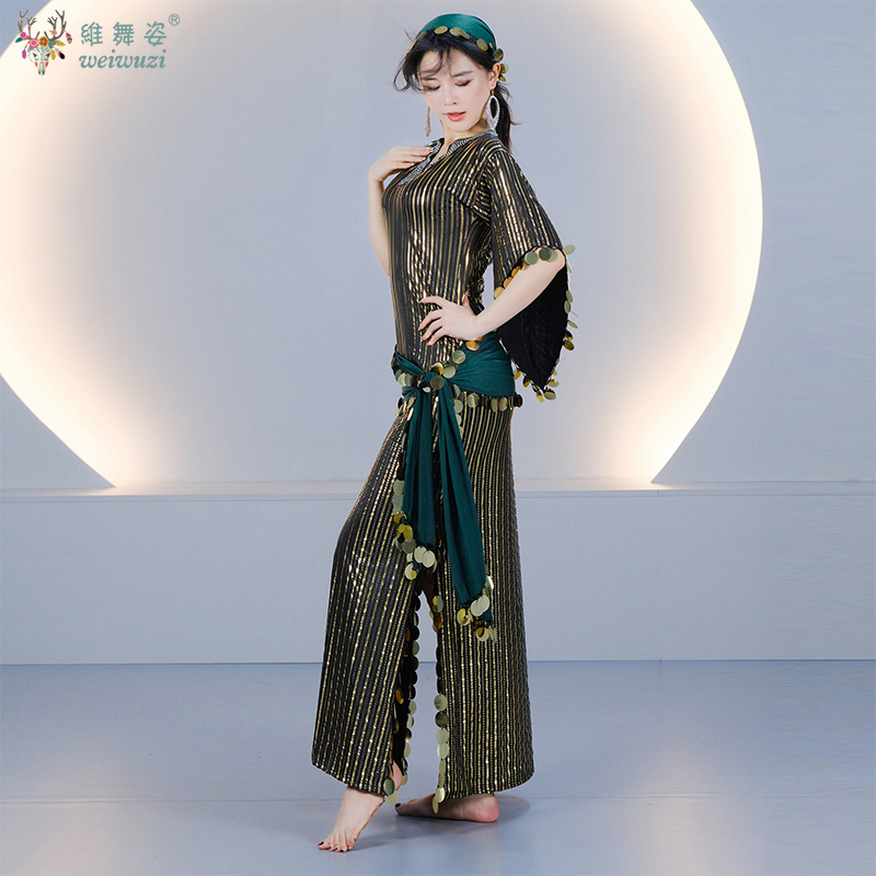 Robe de danse orientale pour femmes, style Shaabi Baladi Saidi, avec de grandes paillettes, costume de scène, vêtements de compétition de danse orientale