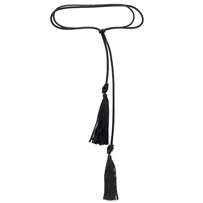 Ceinture en cuir fine en peau de mouton personnalisée, nœud de gland, robe décorative simple, audirope