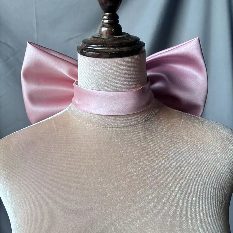 Noeud de décoration de cou élégant pour patients, accessoires de robe de mariée, nœud de cou dans le dos, décor de fête, gros nœud papillon en satin, accessoires photo