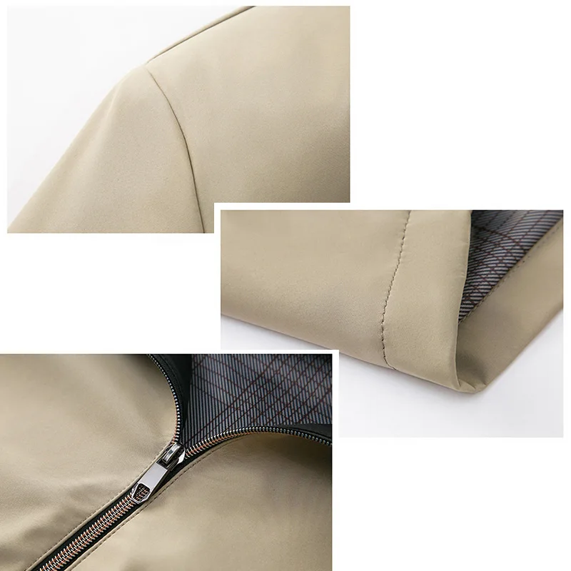 BROWON marque hommes veste quotidienne décontracté couleur unie col montant travail affaires résistant à l'usure automne veste pour les déplacements masculins