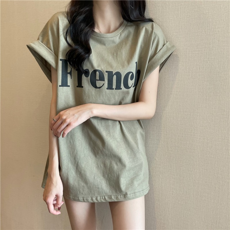 Mode Vintage femmes T-Shirts américain à la mode lettre imprimer nouveaux hauts à manches courtes décontracté vêtements de rue femme hauts T-Shirts d'été
