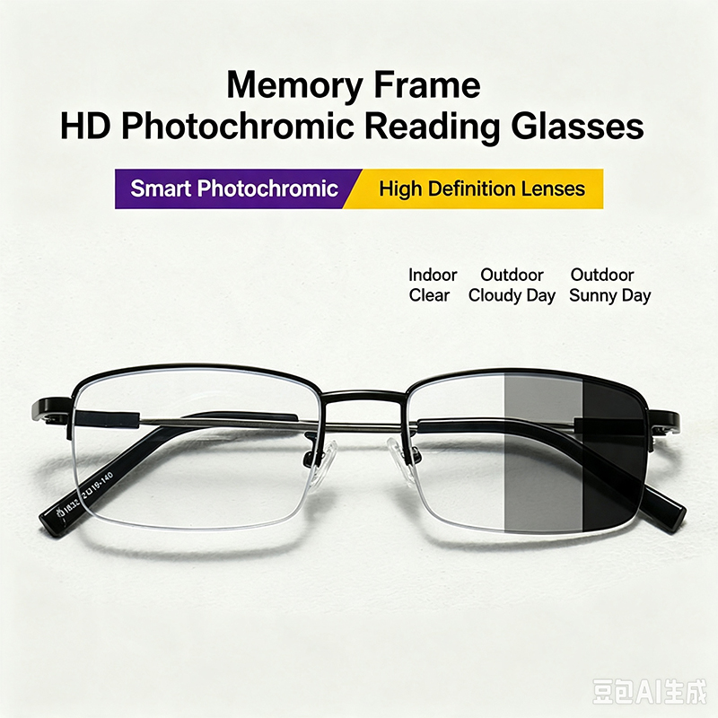 Lunettes Progressives Ultra Légères pour Hommes, Lunettes Multifocales Intelligentes à Mise au Point Automatique avec Verres à Dégradé de Couleur, Blocage de la Lumière Bleue
