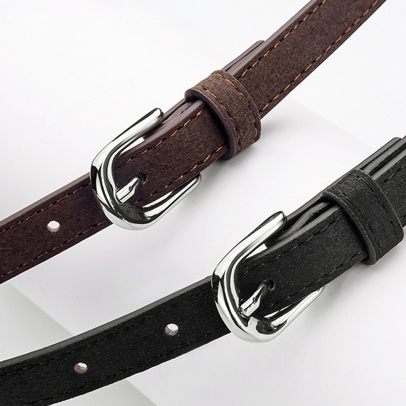 Ceinture fine en daim et cuir Pu pour femmes, Design Simple, mode décontractée, polyvalente, accessoires pour jeans, ceinture à boucle ardillon