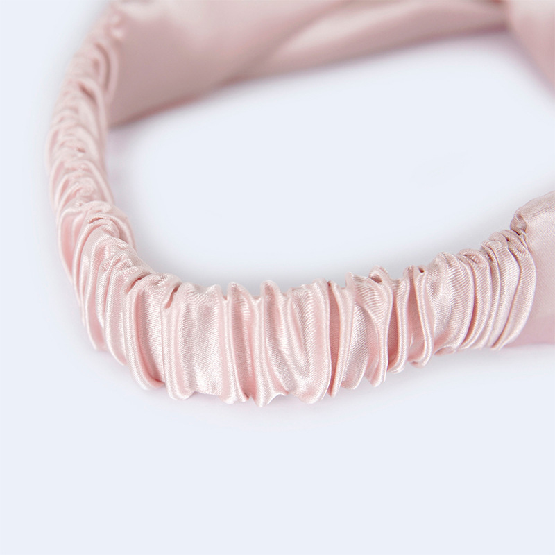 Bandeau en soie simple couleur unie en soie de mûrier, accessoires pour cheveux femme style coréen motif géométrique, collection printemps