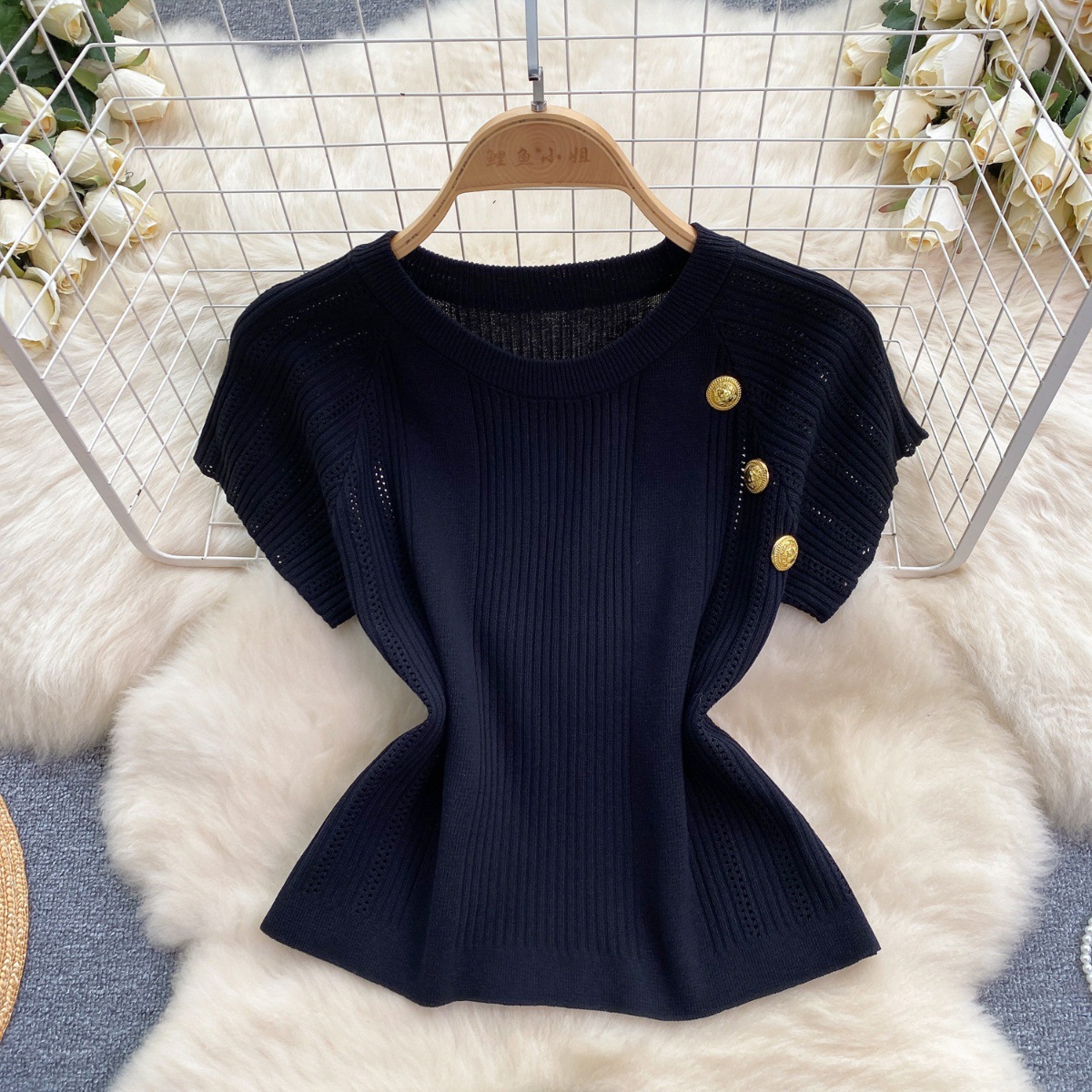 Ensemble jupe deux pièces pour femmes, robe, manches courtes, hauts tricotés, taille haute, jupes longues, épissure élégante, Streetwear Y2k, travail