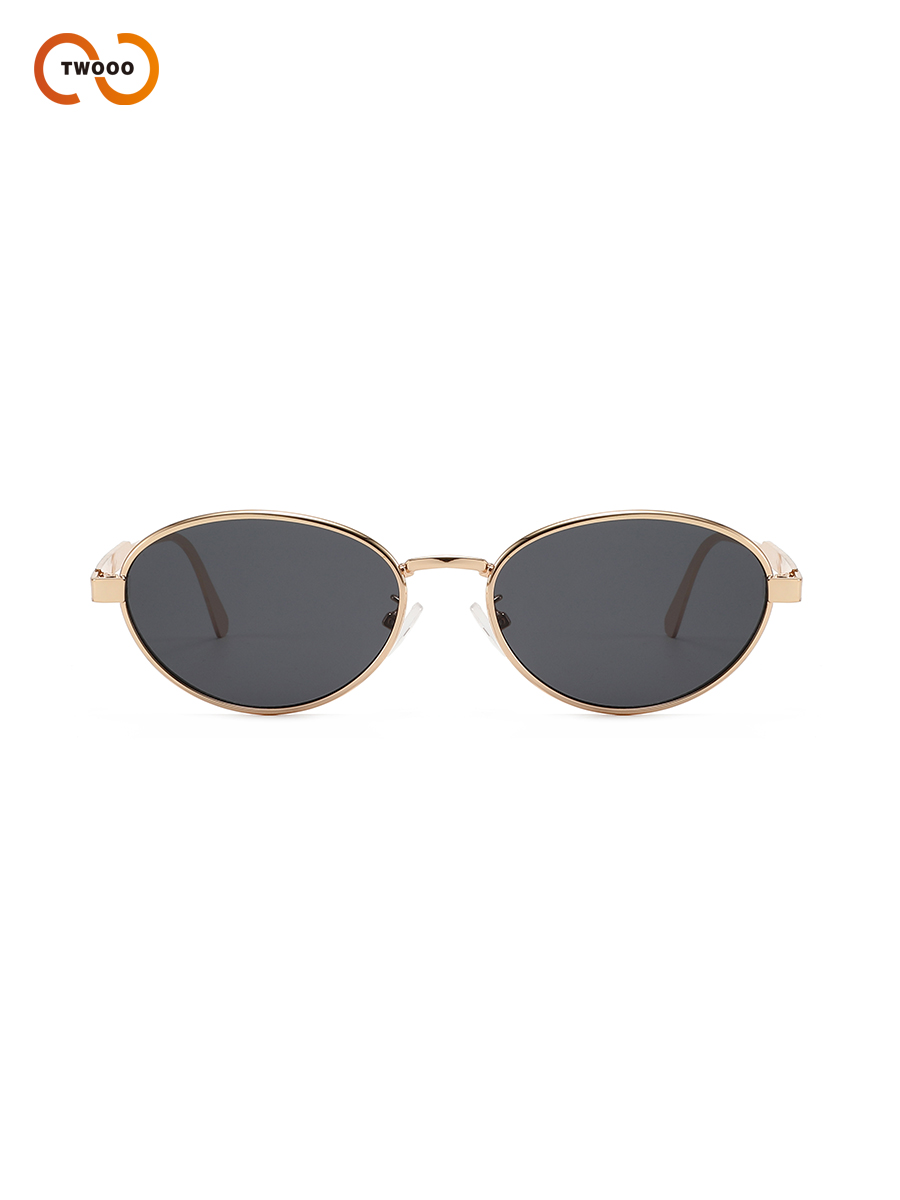 Lunettes de soleil ovales classiques pour femmes avec montures entièrement métalliques – Luxe, polyvalentes pour une utilisation multi-scènes