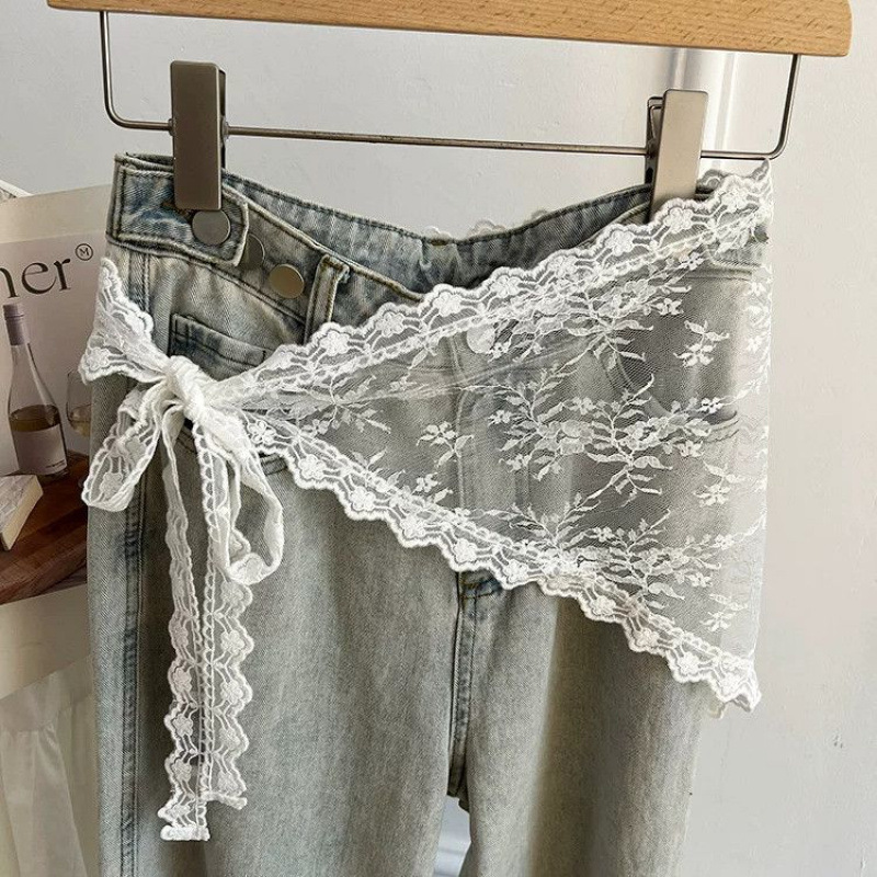 Tablier de rideau de pet triangulaire décoré avec nœud papillon en dentelle polyvalent, printemps et été, SJ28