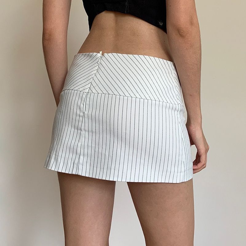 Jupes taille basse pour femmes, jupe trapèze rayée taille haute pour femmes, jupe courte à empiècements aux hanches, mini-jupes moulantes superposées pour femmes