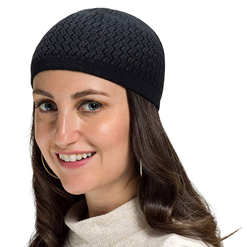 Bonnets unisexe casquette chaud islamique Ramadan juif kippa Homme chapeau hiver tricoté hommes musulmans chapeaux de prière hommes Wrap tête casquettes