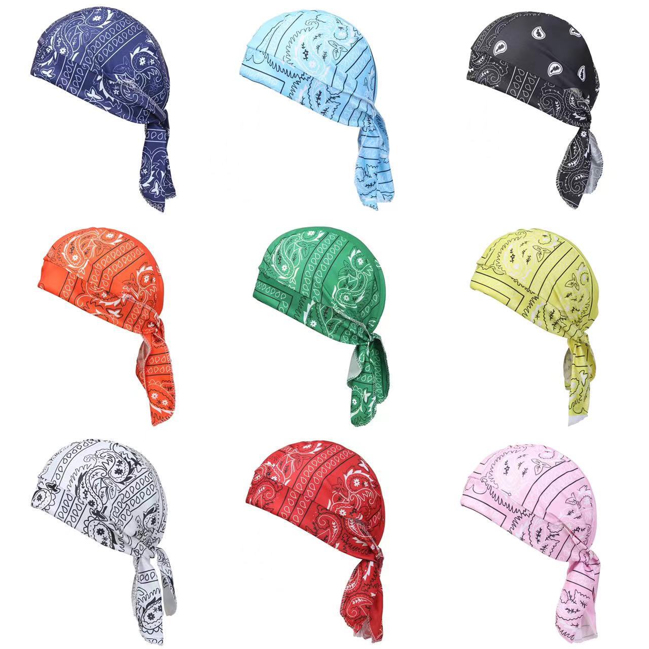 Foulard bandana pour homme, écharpe de cyclisme, mouchoir, chapeau de pirate d'extérieur, motif cachemire multicolore, pour moto, danse hip-hop