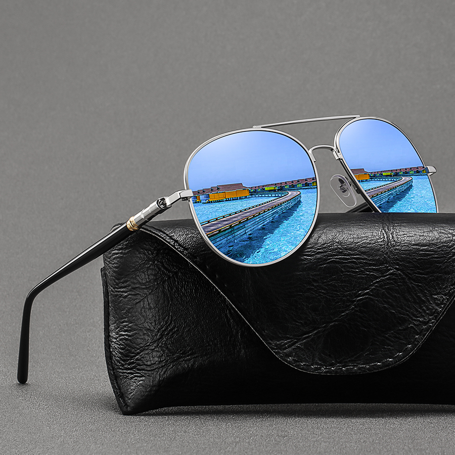 Lunettes de soleil vintage à monture métallique pour hommes et femmes, idéales pour la pêche et la conduite, de marque de luxe, anti-reflets