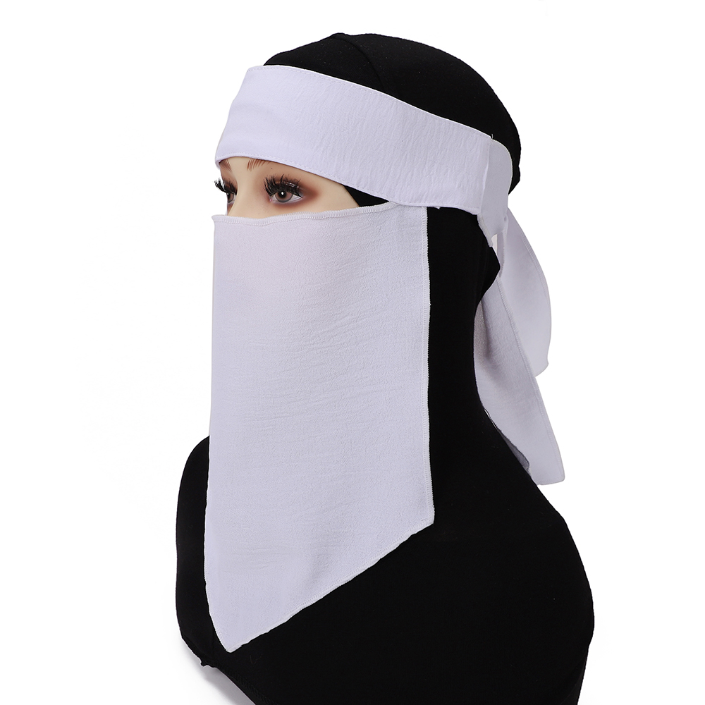 Couverture faciale musulmane Hijab foulard sangle islamique écharpe couvre-chef femmes voile prière enveloppement respirant couverture faciale saoudienne Niqab