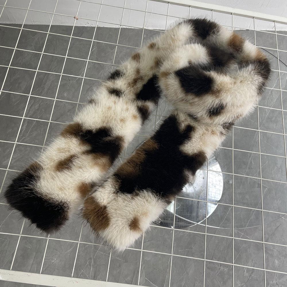 Écharpes longues en fausse fourrure, imprimé léopard coréen, hiver Y2K, Vintage, chaud, en peluche, mode, épais, allongé, châle, Streetwear