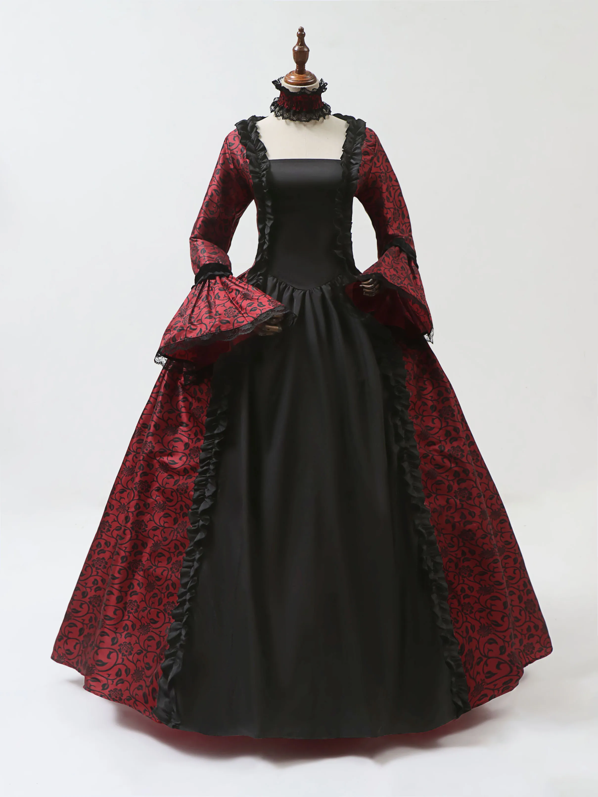 Cosplay Marie Antoinette Robe médiévale manches évasées victorien fête Robe formelle Renaissance gothique Robe florale