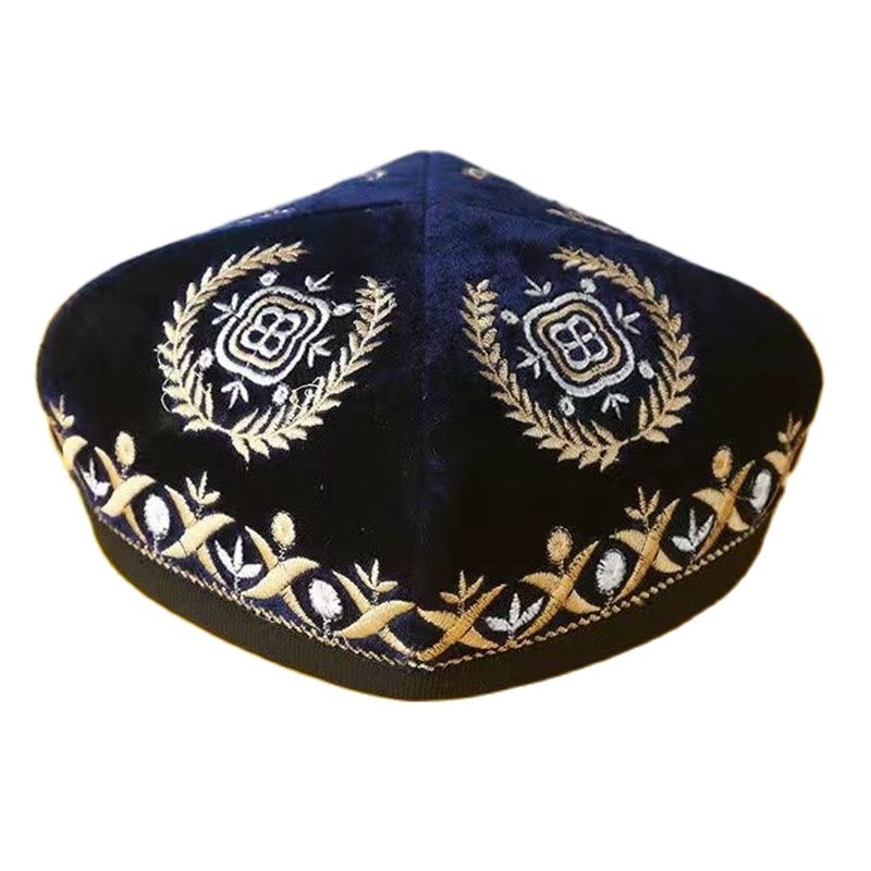 Chapeaux musulmans pour hommes, chapeau de prière en coton, Kufi islamique, juif, à quatre coins, pour fête, danse, luxe 03121
