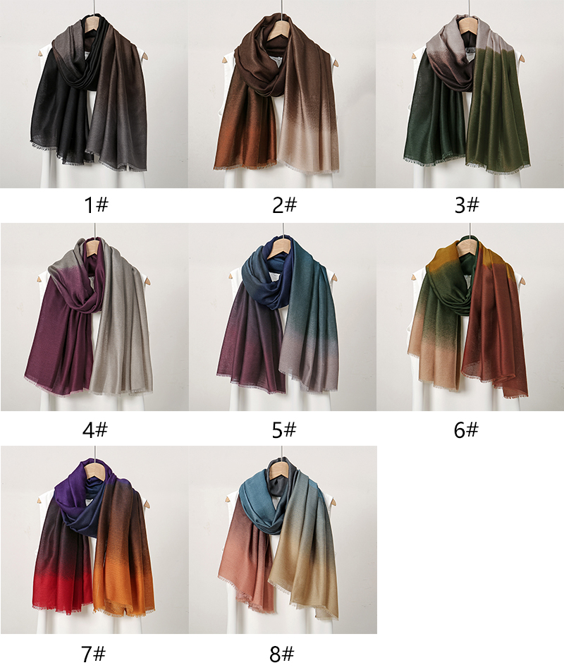 Châle Hijab en Viscose Tendance, Foulard Musulman Tie-Dye, Écharpes Longues, Turban pour Femme, Idéal Aïd, 180*90cm