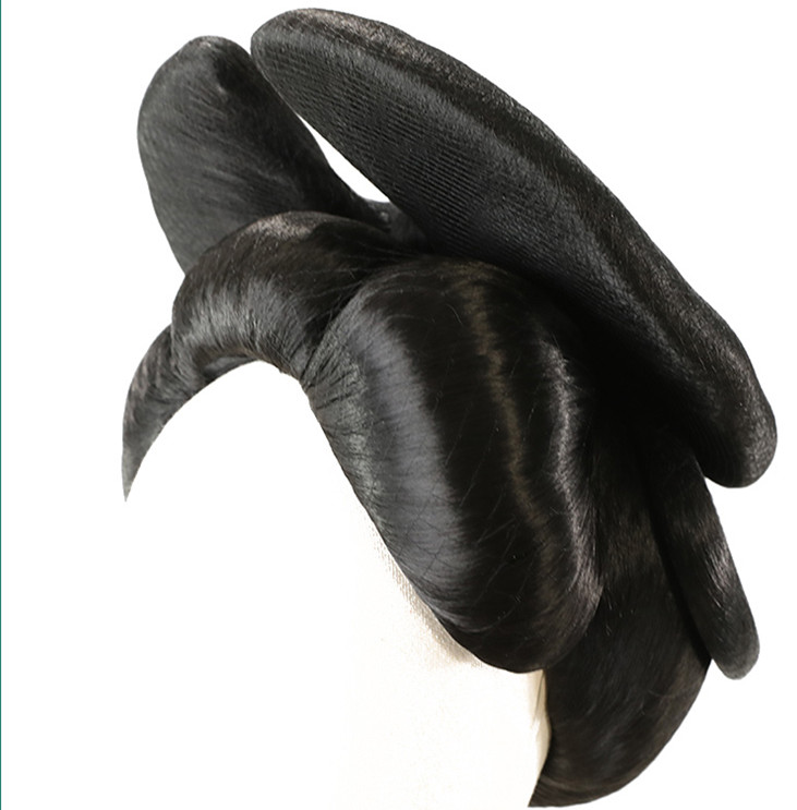Kimono noir japonais pour femmes, accessoires pour cheveux, coiffure grand papillon, modèle Show Prairie fur s Up