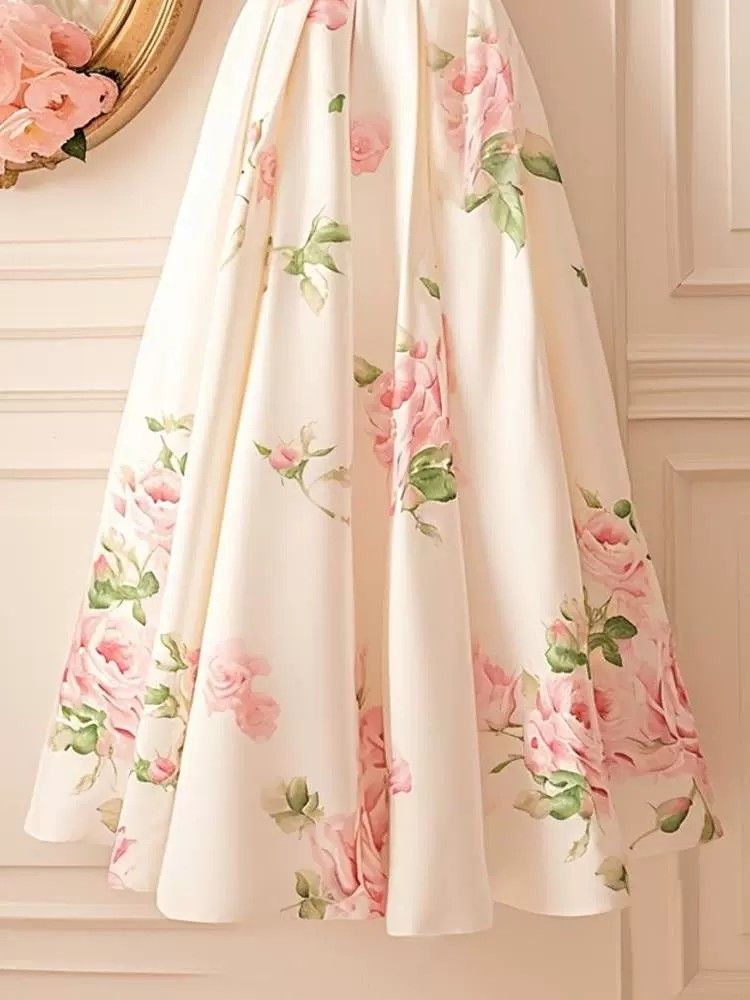 Jupe longue à la mode et à la mode, Look haut de gamme, amincissante et imprimée blanche, moelleuse pour femmes, nouvelle collection automne