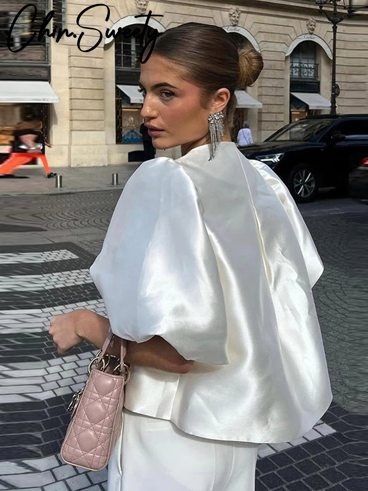 Chemise à lacets à col carré imprimé pour femme, élégant, chic, dos nu, ceinture, manches bouffantes, t-shirts pour femme, été, tout match, Y, 2024