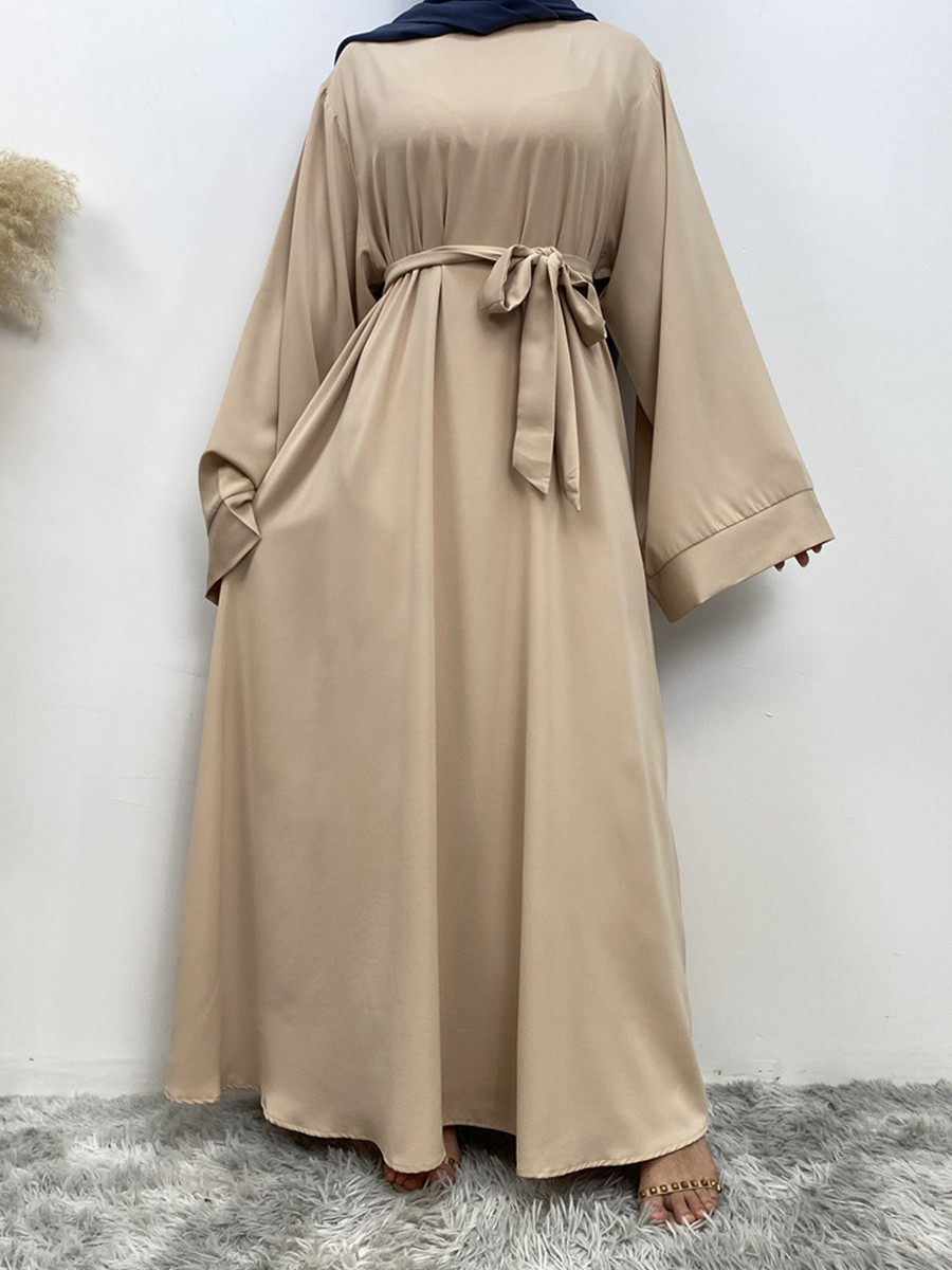 Femmes musulmanes arabe dubaï Eid Abaya grande taille Robe longue modeste Ramadan couleur unie Robe de prière caftan Femme vêtements islamiques
