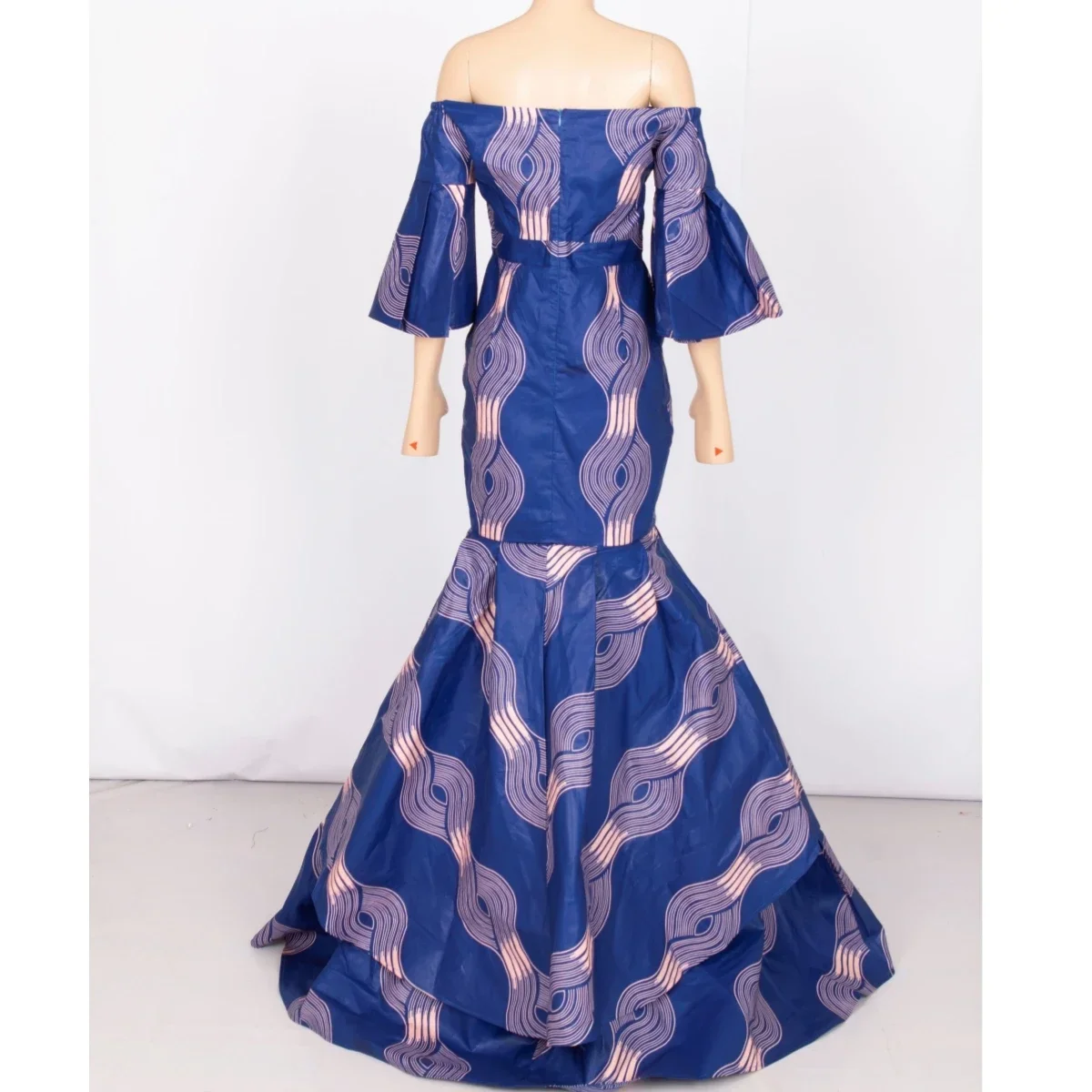 Bazin Riche-Robe longue de soirée pour femmes, imprimé africain, sexy, dashiki, sans bretelles, WY5613