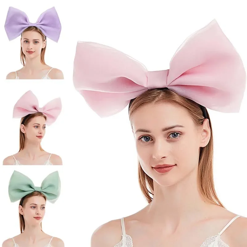Couvre-chef pour femmes et filles, grand nœud de cheveux, énorme bandeau à nœud papillon, cerceau pour Cosplay, accessoire de cheveux à la mode