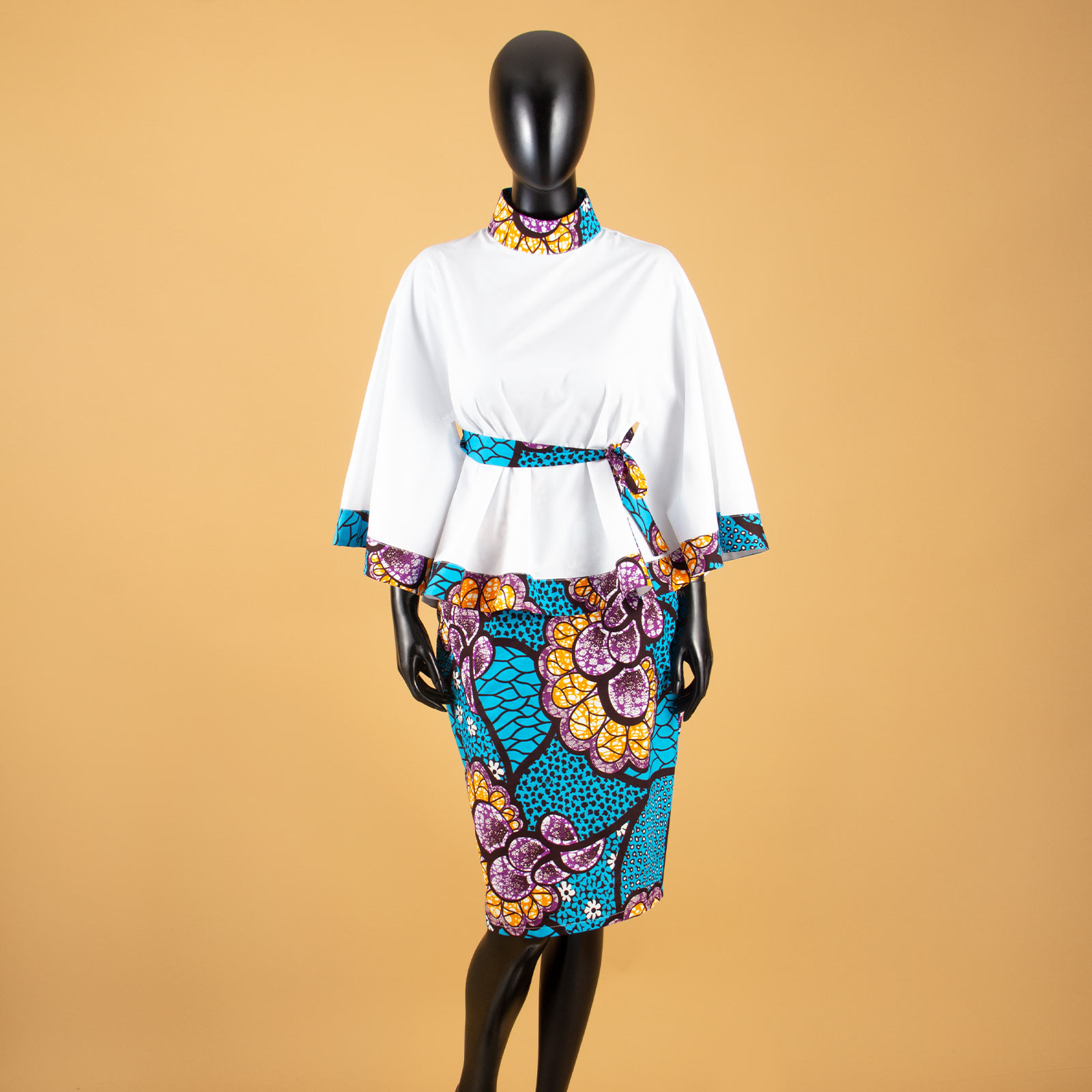 Ensemble de vêtements africains traditionnels décontractés pour femmes, chemise à imprimé Dashiki et jupe Ankara, tenues tribales 2 pièces, S2026009