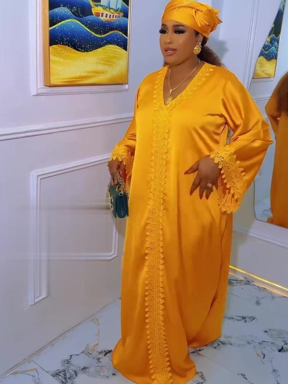 Abayas pour femmes Dubaï Mode musulmane africaine Caftan Marocain Robes de soirée Satin Boubou Robe Djellaba Femme 2026