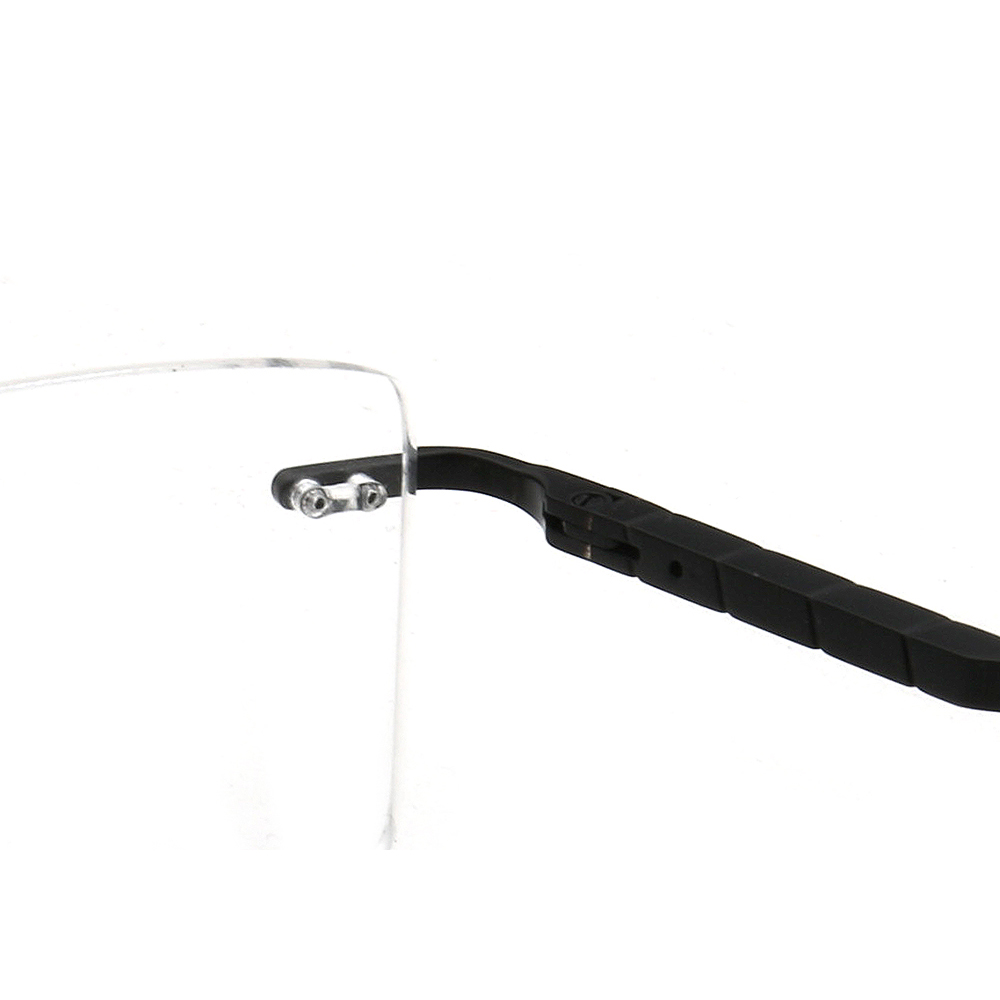 Montures de lunettes rectangulaires sans monture pour hommes, lunettes optiques carrées en métal d'affaires, lunettes légères, or, argent, noir