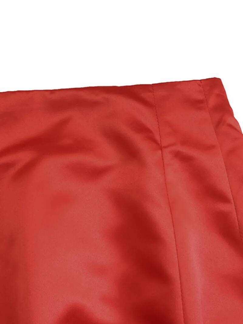 Bohème femmes Satin soie jupes longues coton solide élégant robe d'été ample Femme taille élastique surdimensionné robes décontractées ONSJ