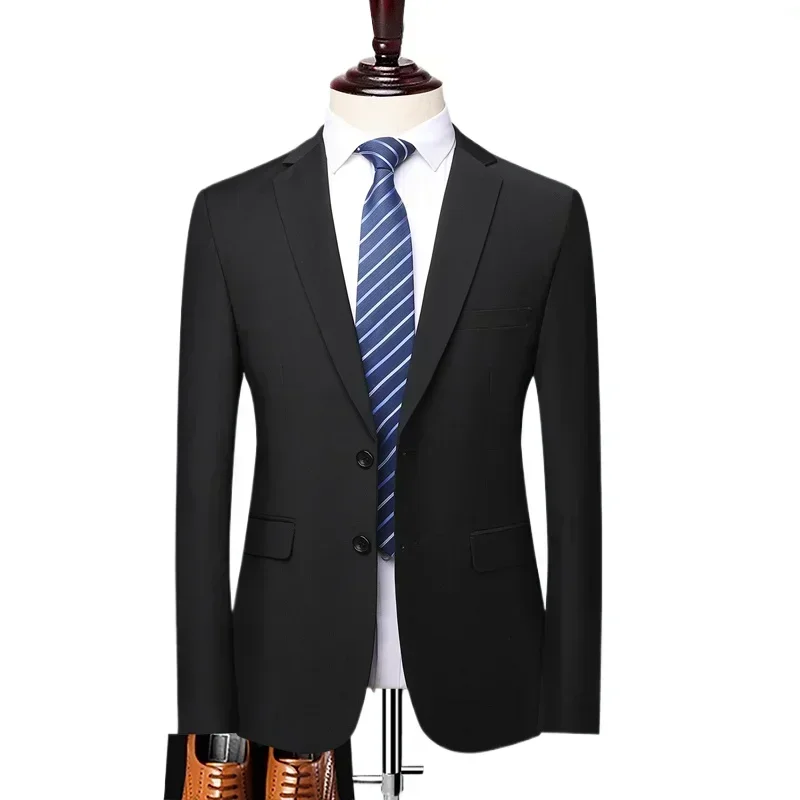 S-8XL Blazer nouveaux hommes mode affaires couleur unie Style britannique travail professionnel marié robe de mariée meilleur homme Blazer veste