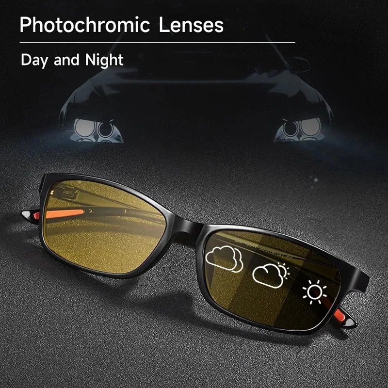 Lunettes de soleil photochromiques jour et nuit pour hommes et femmes, ultra légères, anti-éblouissement, pour la conduite (1/3 pièces)
