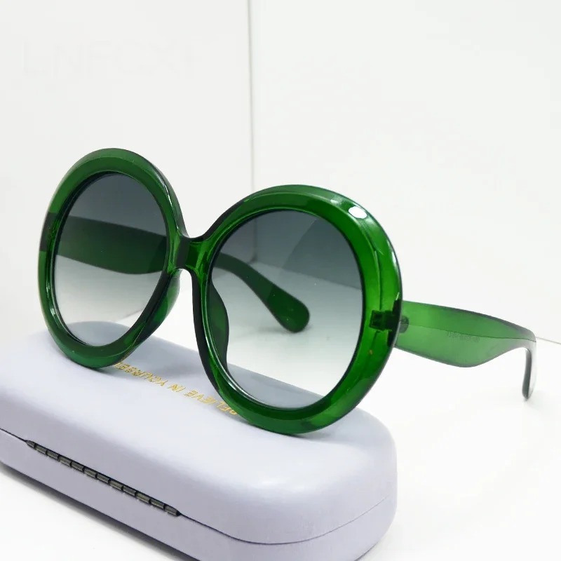 Lunettes de soleil rondes surdimensionnées pour femmes et hommes, marque de luxe, grandes montures, lunettes de soleil, grandes lunettes de protection, lunettes de conduite unisexes