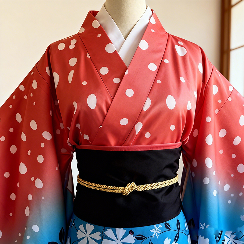 Kimono japonais pour femmes, Costumes de Cosplay Anime Koyuki, uniforme rouge Akaza Koyuki, Costume de Cosplay, robe de noël pour femmes